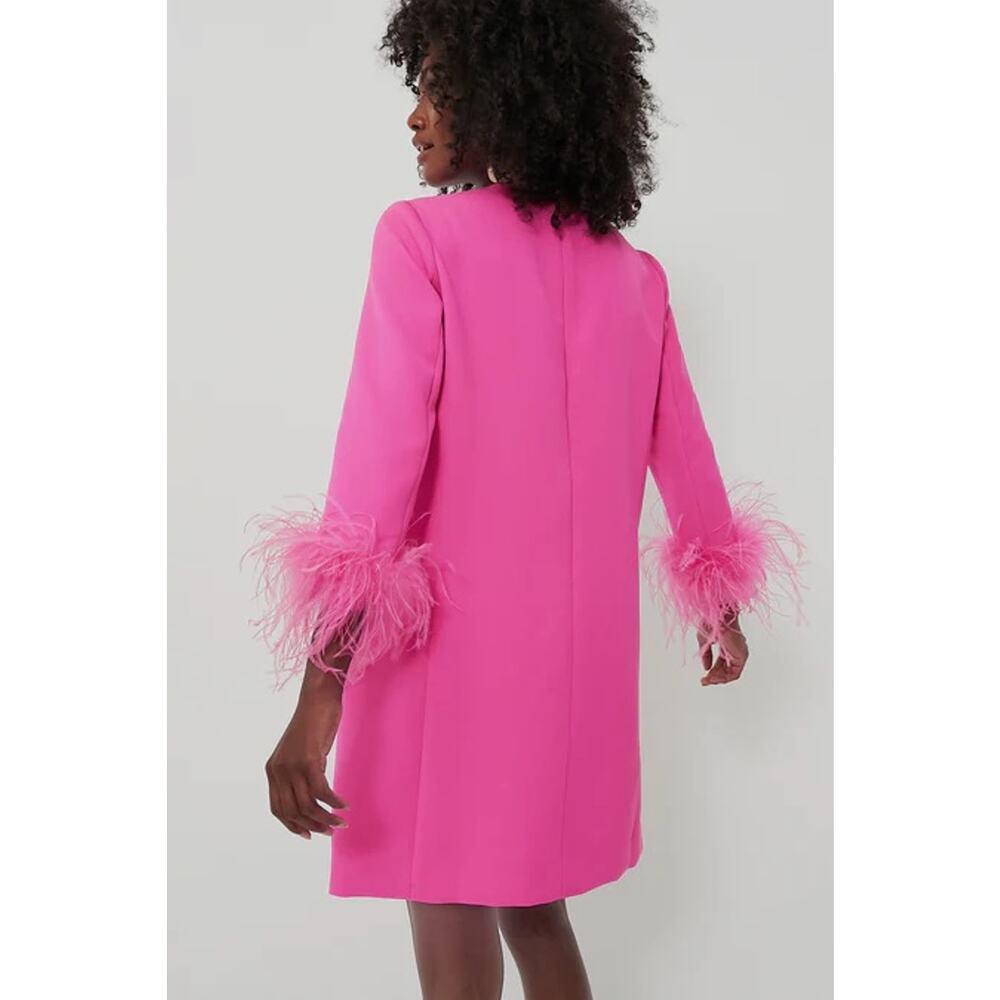 TUCKERNUCK Hot Pink Feather Mod Mary Dress Size XL NWT Retail $288 Tuckernuck - Picture 2 of 6